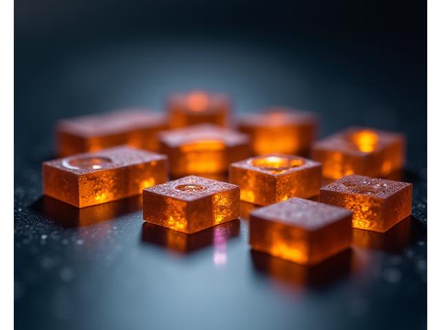 Heat-treated specialized alloy sample glinting under lab lights, indicating resilience